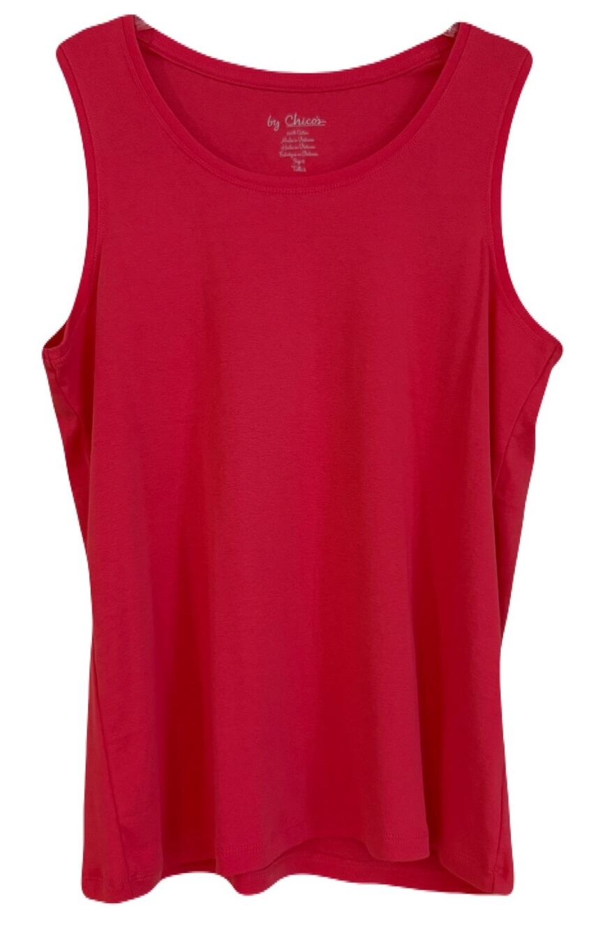 Chico's Basic Knit Tank NWT - Scoop Neck, Coral, Chico's Sz 3